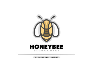 Honeybee simple mascot logo design cartoon
