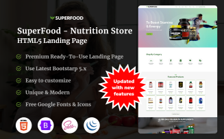 SuperFood - Nutrition Store HTML5 Landing Page