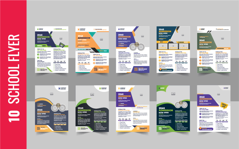 Creative School Admissions Flyer Design Template bundle Corporate Identity