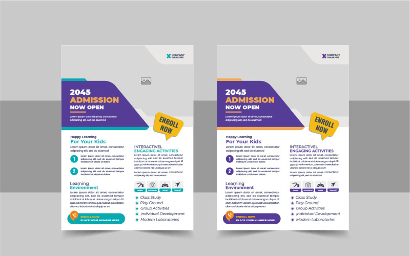 Creative School Admissions Flyer Template Corporate Identity