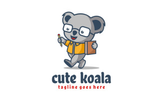Cute Koala Mascot Cartoon Logo