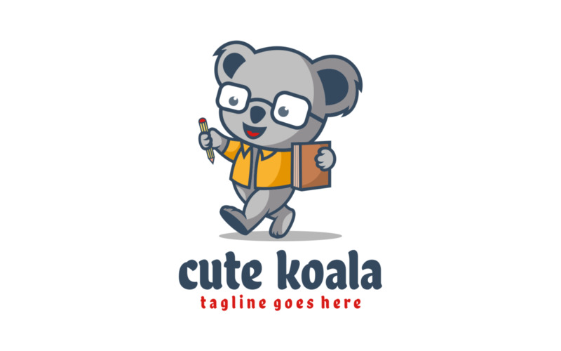 Cute Koala Mascot Cartoon Logo Logo Template