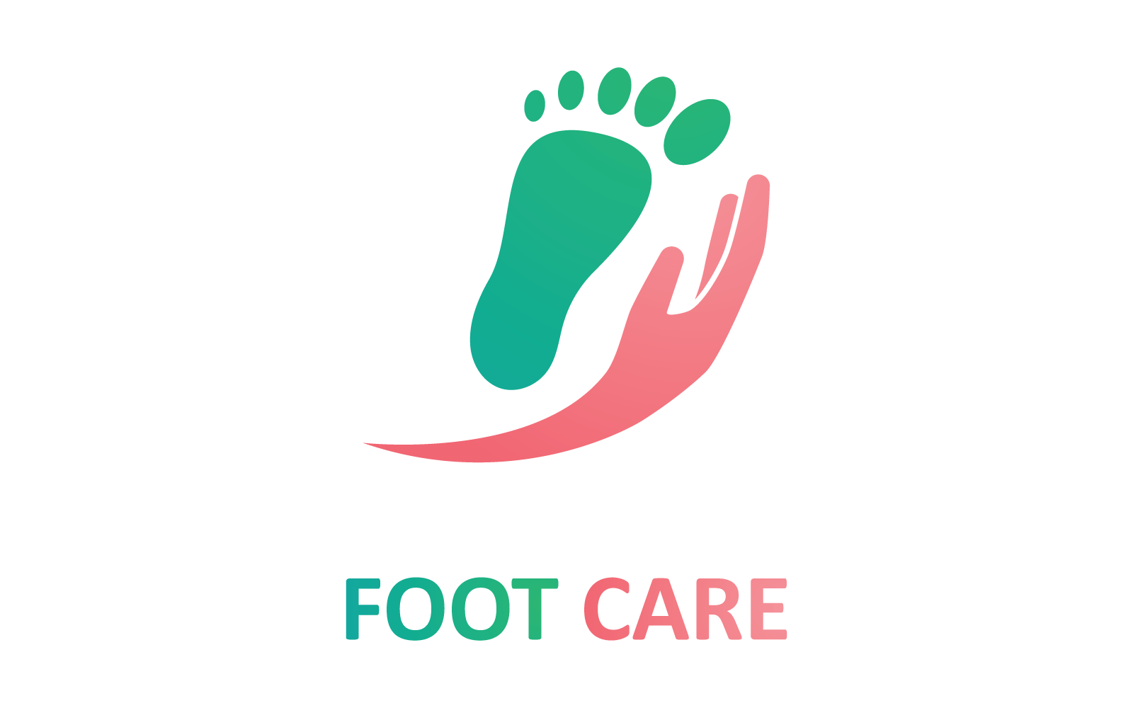Design plano de ícone de logotipo de ilustração de cuidados com os pés