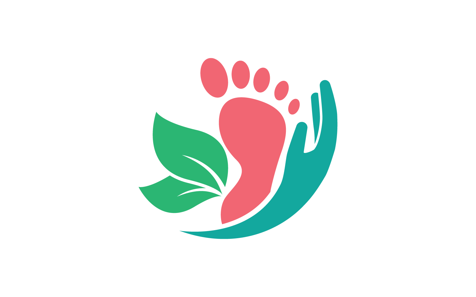Design plano de ilustração de ícone de logotipo de cuidados com os pés