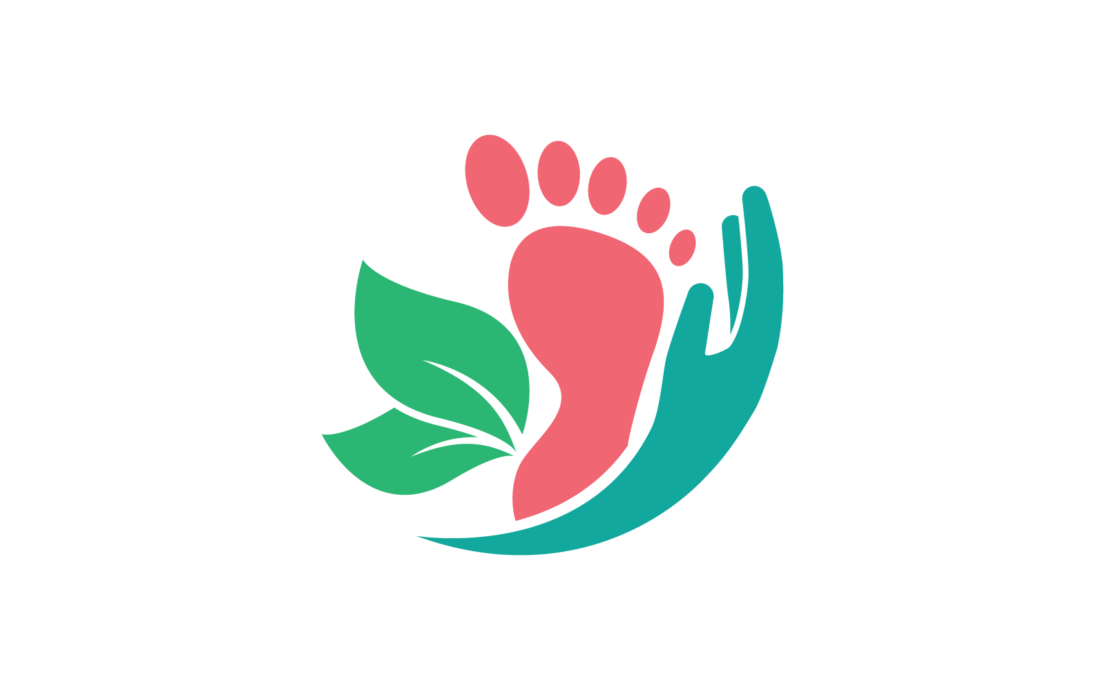 Fußpflege-Logo-Symbol, Illustration, flaches Design