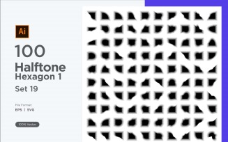 Hexagon shape halftone background V1 -100-19