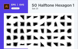 Hexagon shape halftone background V1-50-31