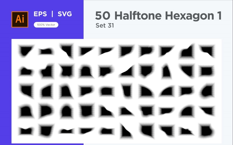 Hexagon shape halftone background V1-50-31 Vector Graphic
