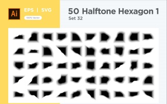 Hexagon shape halftone background V1 -50-32