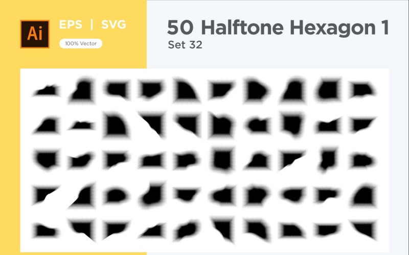 Hexagon shape halftone background V1 -50-32 Vector Graphic
