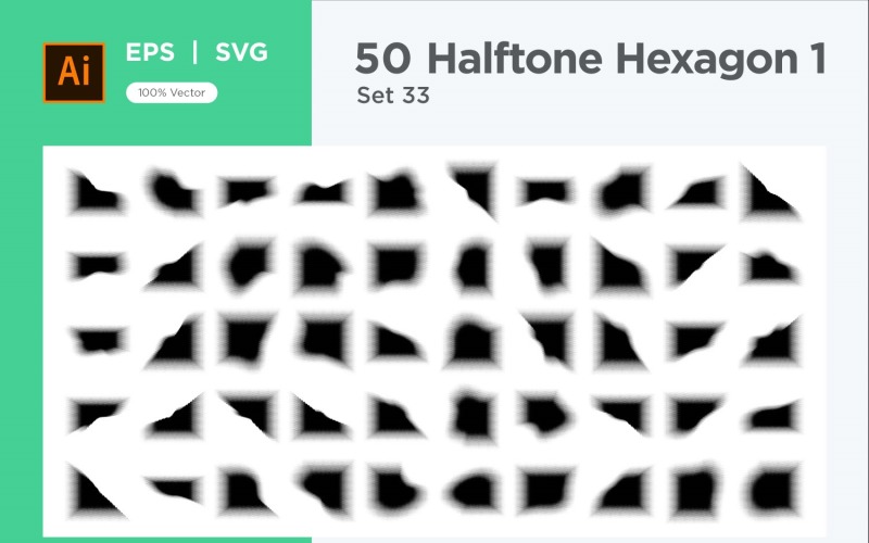 Hexagon shape halftone background V1 -50-33 Vector Graphic
