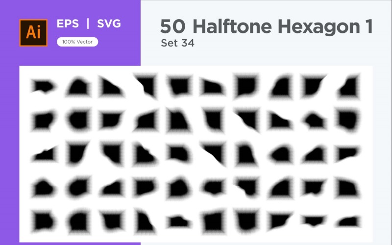 Hexagon shape halftone background V1 -50-34 Vector Graphic