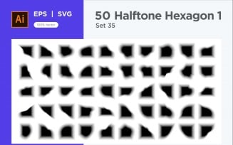Hexagon shape halftone background V1 -50-35