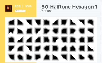 Hexagon shape halftone background V1 -50-36