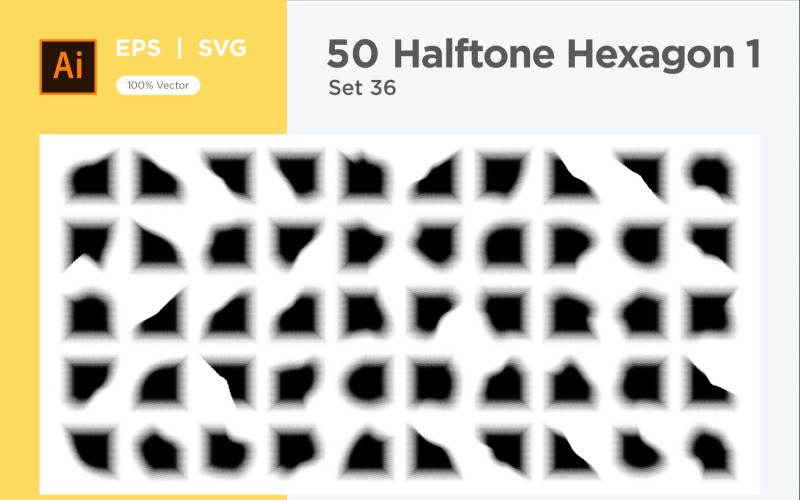 Hexagon shape halftone background V1 -50-36 Vector Graphic