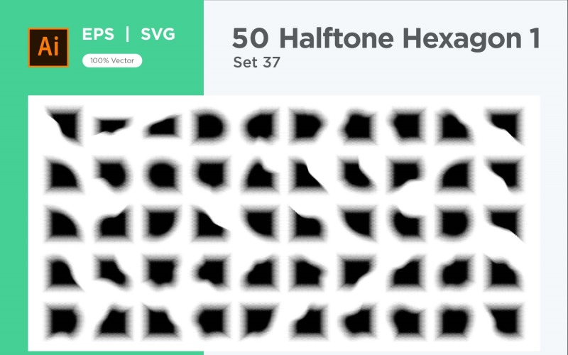Hexagon shape halftone background V1 -50-37 Vector Graphic
