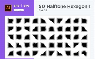Hexagon shape halftone background V1 -50-38
