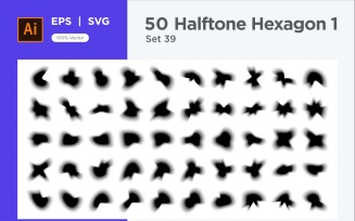 Hexagon shape halftone background V1 -50-39