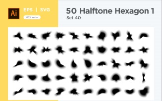 Hexagon shape halftone background V1 -50-40