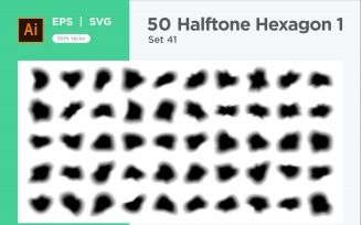 Hexagon shape halftone background V1 -50-41