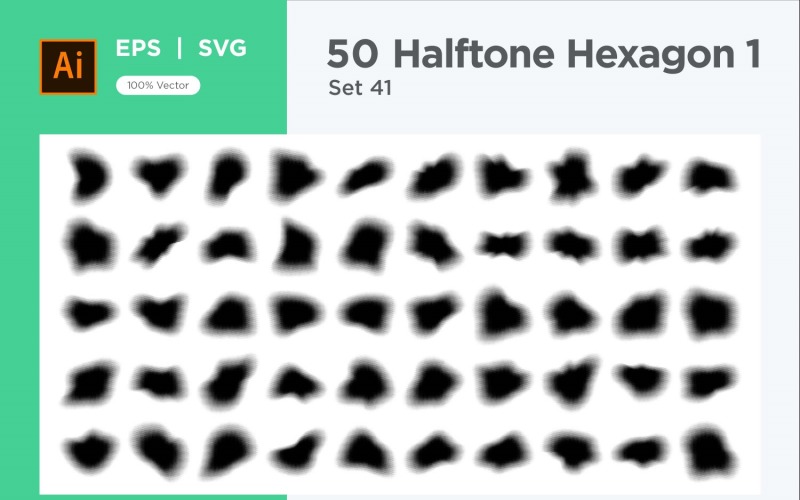 Hexagon shape halftone background V1 -50-41 Vector Graphic