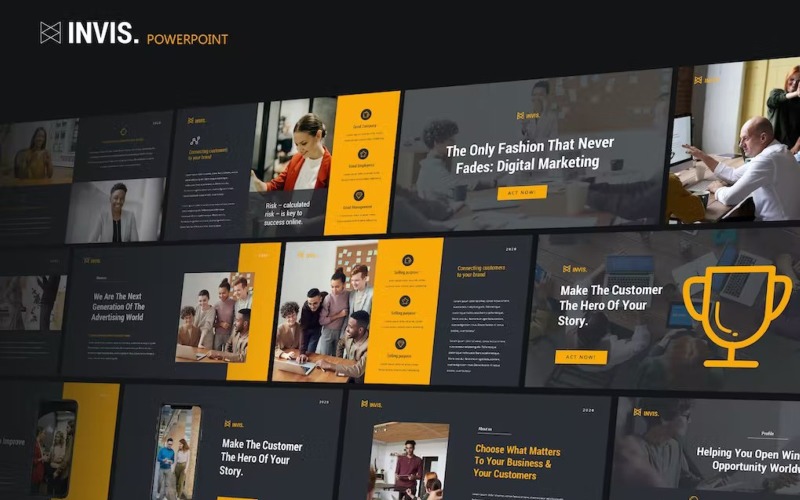 INVIS - Creative Agency Powerpoint Template PowerPoint Template