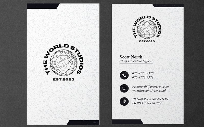 Minimal Individual Business Card Template Corporate Identity