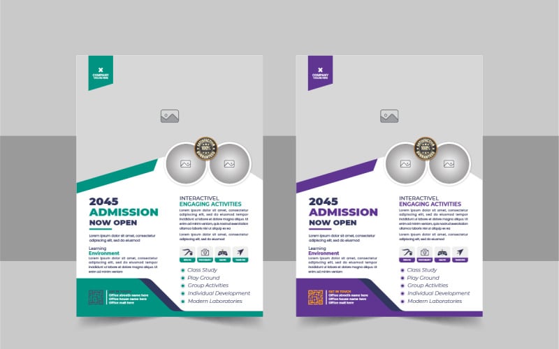 Modern School Admissions Flyer Design Layout Corporate Identity