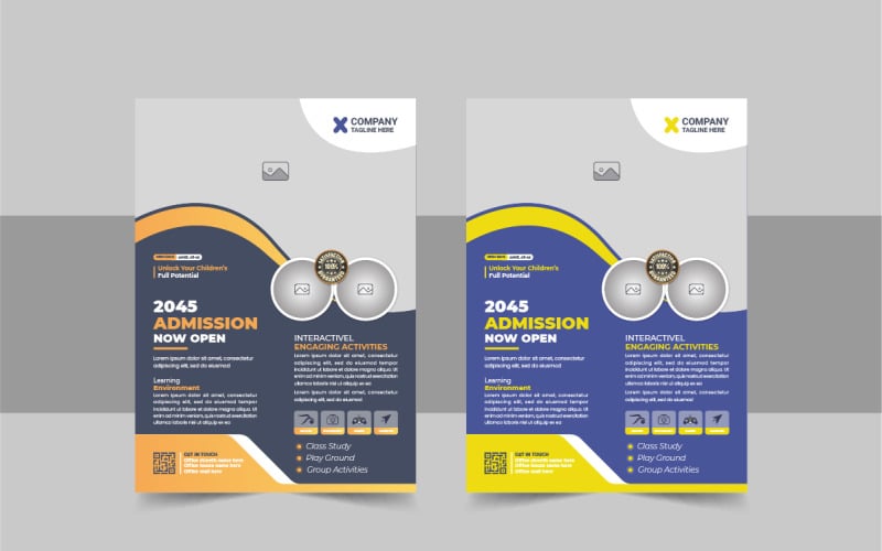 Modern School Admissions Flyer Template Layout Corporate Identity
