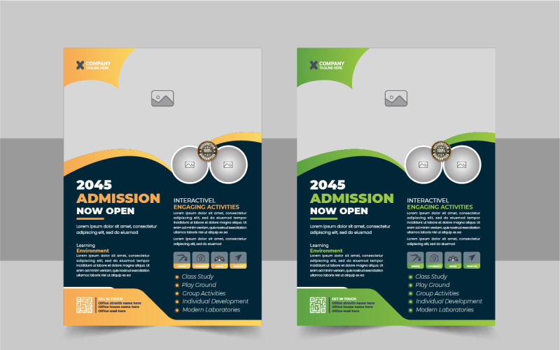 Modern School Admissions Flyer Template Corporate Identity
