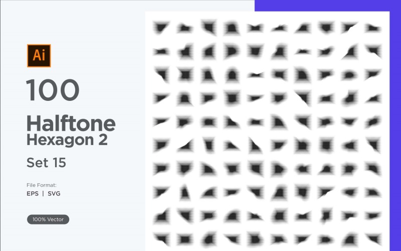 Hexagon shape halftone background V2 -100-15 Vector Graphic