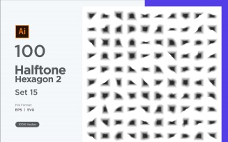 Hexagon shape halftone background V2 -100-15