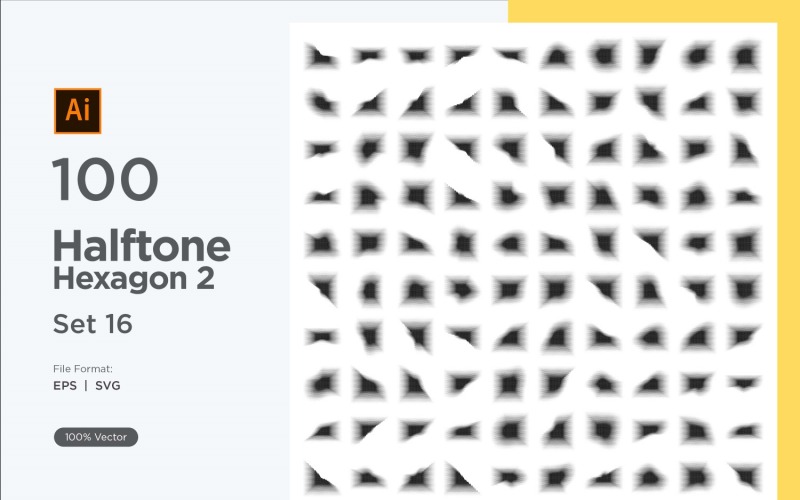 Hexagon shape halftone background V2 -100-16 Vector Graphic