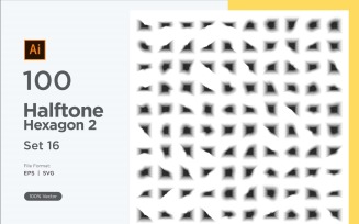 Hexagon shape halftone background V2 -100-16