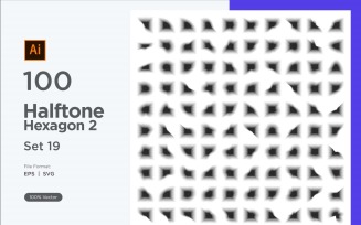 Hexagon shape halftone background V2 -100-19