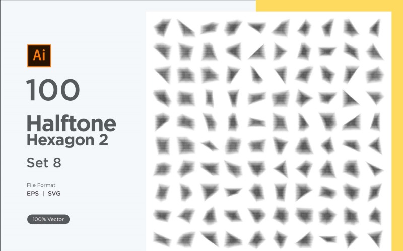 Hexagon shape halftone background V2 -100-8 Vector Graphic