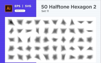 Hexagon shape halftone background V2-50-11
