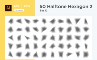 Hexagon shape halftone background V2-50-12