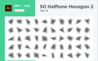Hexagon shape halftone background V2-50-13
