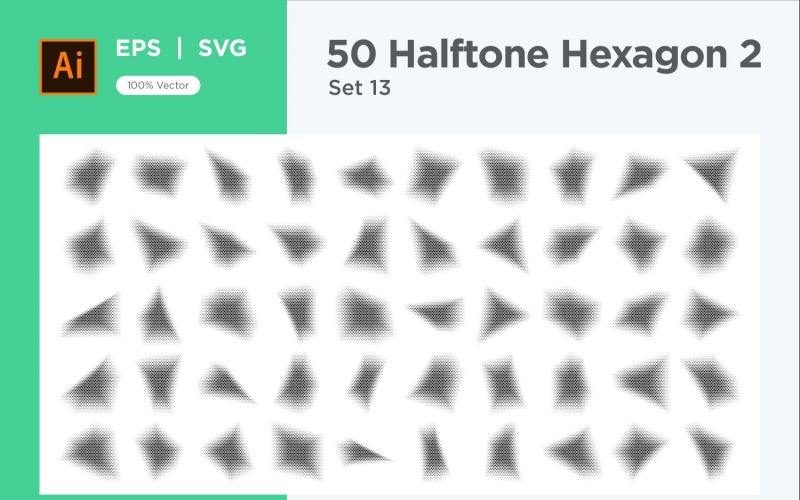 Hexagon shape halftone background V2-50-13 Vector Graphic