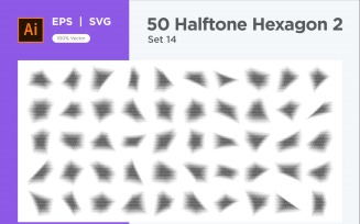Hexagon shape halftone background V2-50-14