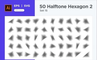 Hexagon shape halftone background V2-50-15