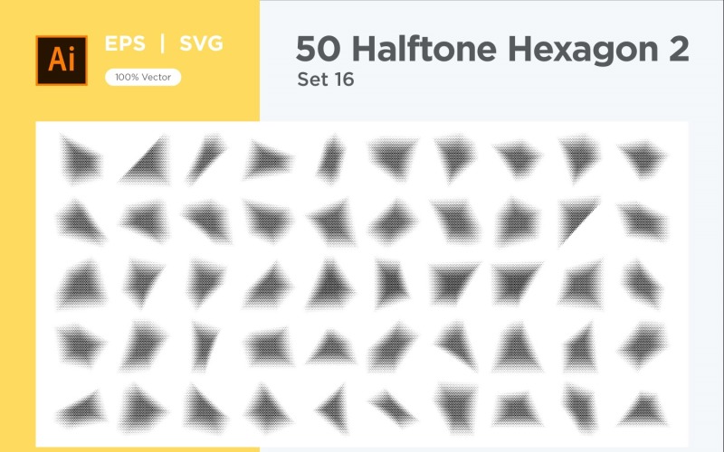 Hexagon shape halftone background V2-50-16 Vector Graphic