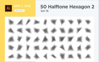 Hexagon shape halftone background V2-50-16