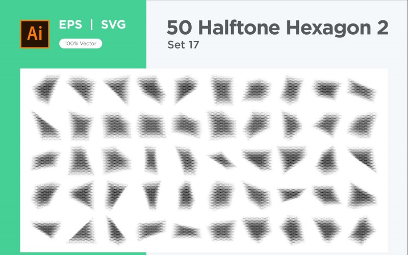 Hexagon shape halftone background V2-50-17 Vector Graphic