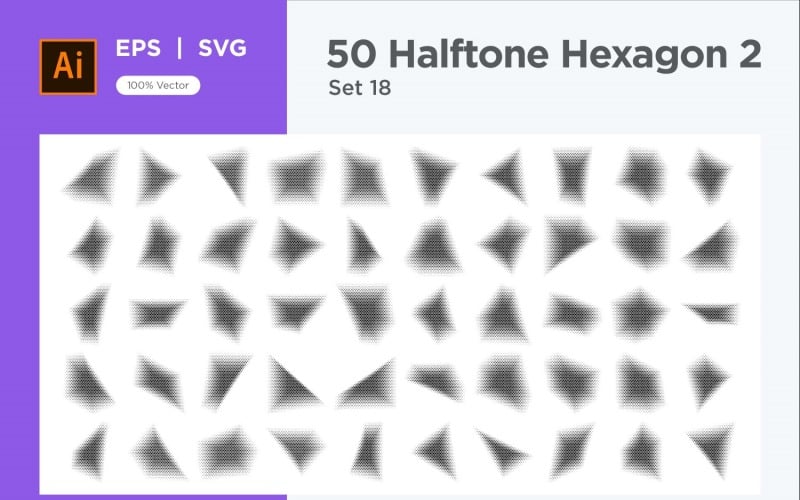 Hexagon shape halftone background V2-50-18 Vector Graphic