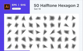 Hexagon shape halftone background V2-50-19