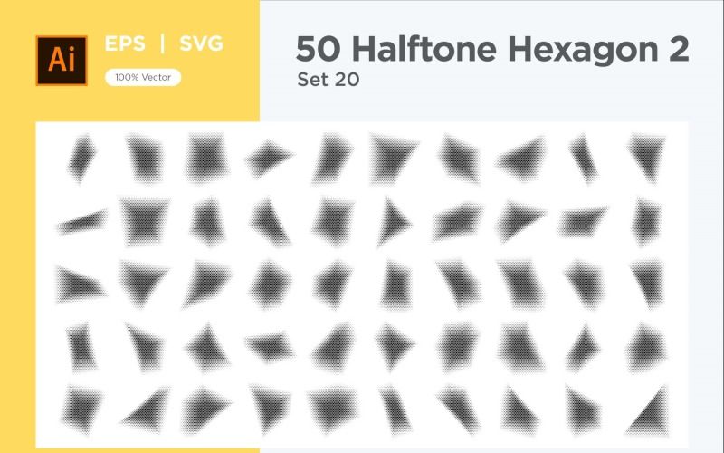 Hexagon shape halftone background V2-50-20 Vector Graphic