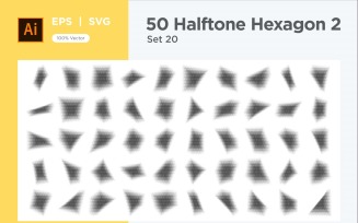 Hexagon shape halftone background V2-50-20