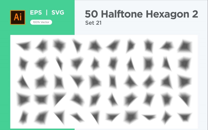 Hexagon shape halftone background V2-50-21 Vector Graphic